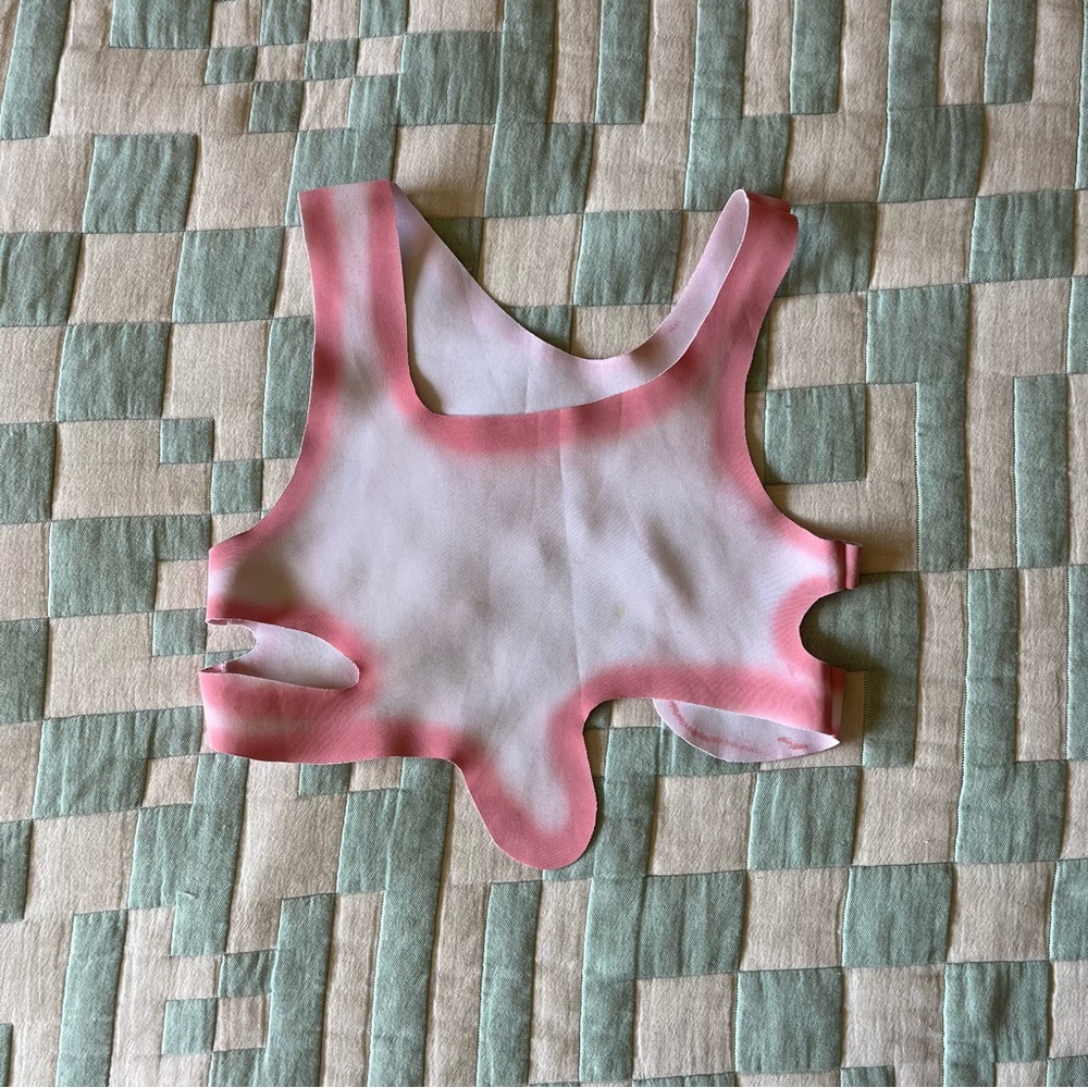 DONK Pink & White Spill Crop Top Size XS/S